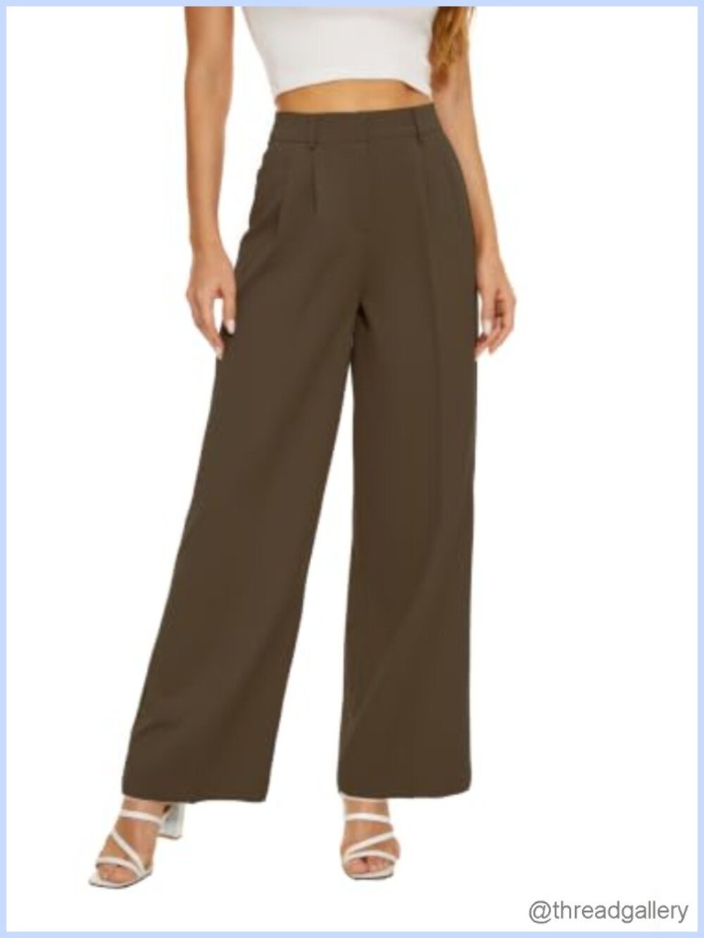 Women High Waist Wide Leg Dress Pants Lightweight Loose Fit Trousers